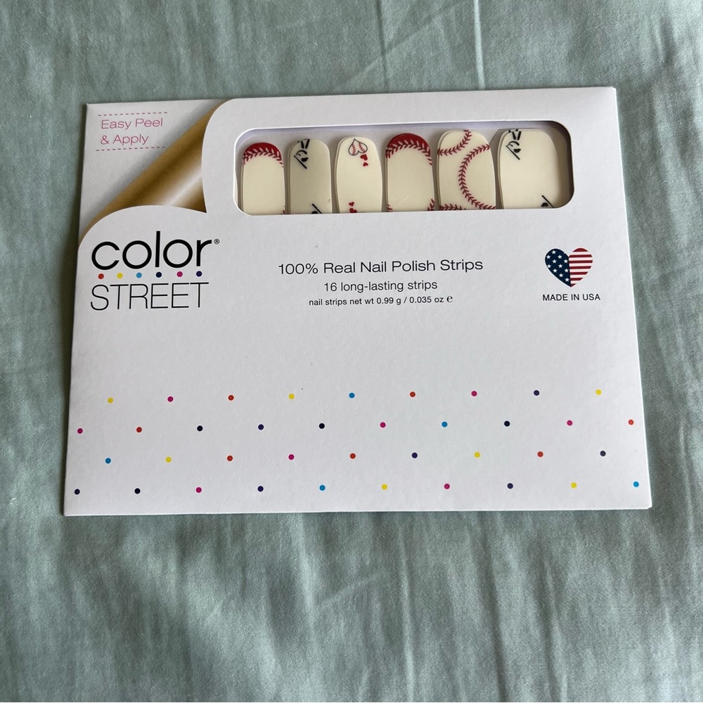 *Retired* Color Street: All About That Base | Baseball Red Clear Overlay Spring - Picture 3 of 11